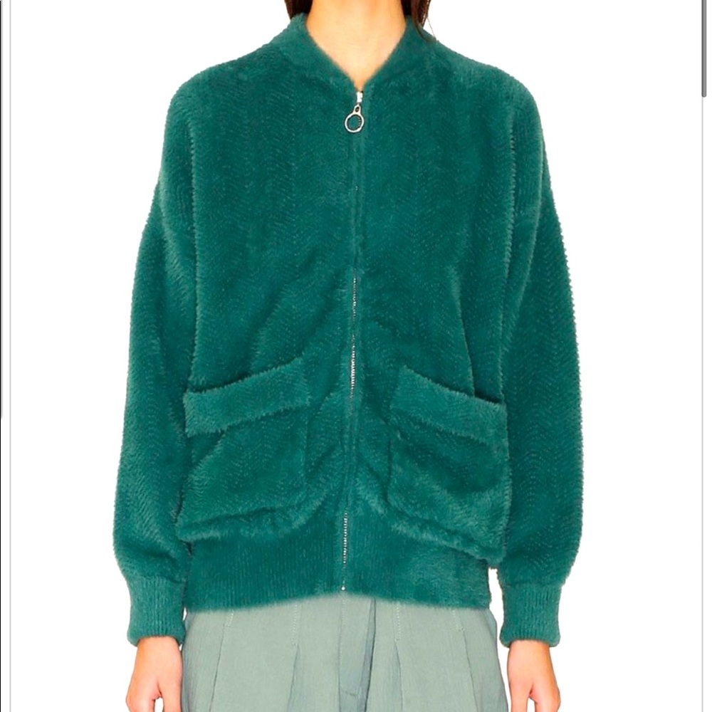 Pepaloves Zip Tricot Jacket in Emerald Green
